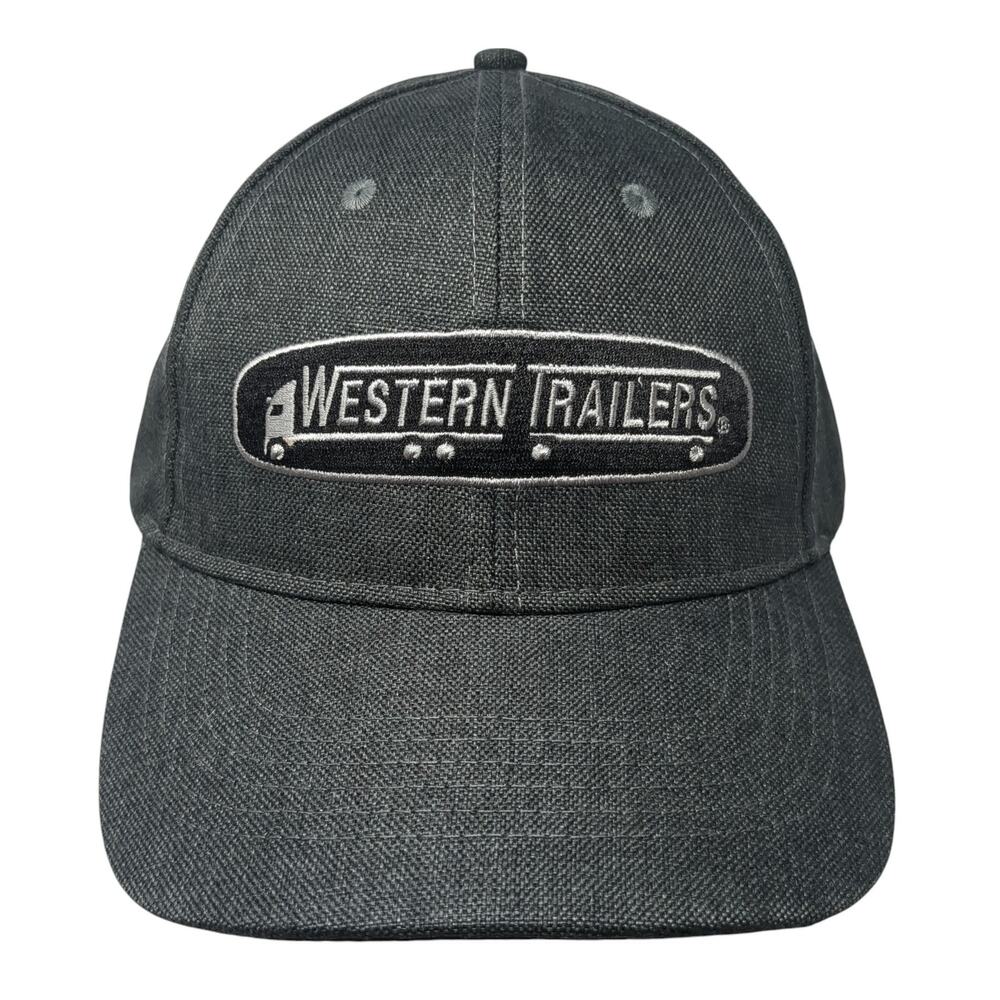 Western Trailers Strapback Hat Gray One Size Adjustable Embroidered